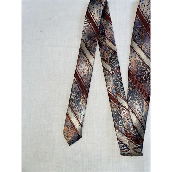 Stacy Adams Dress Tie Men’s Size 57” Brown Paisley 100% Microfiber Designer - Picture 12 of 12